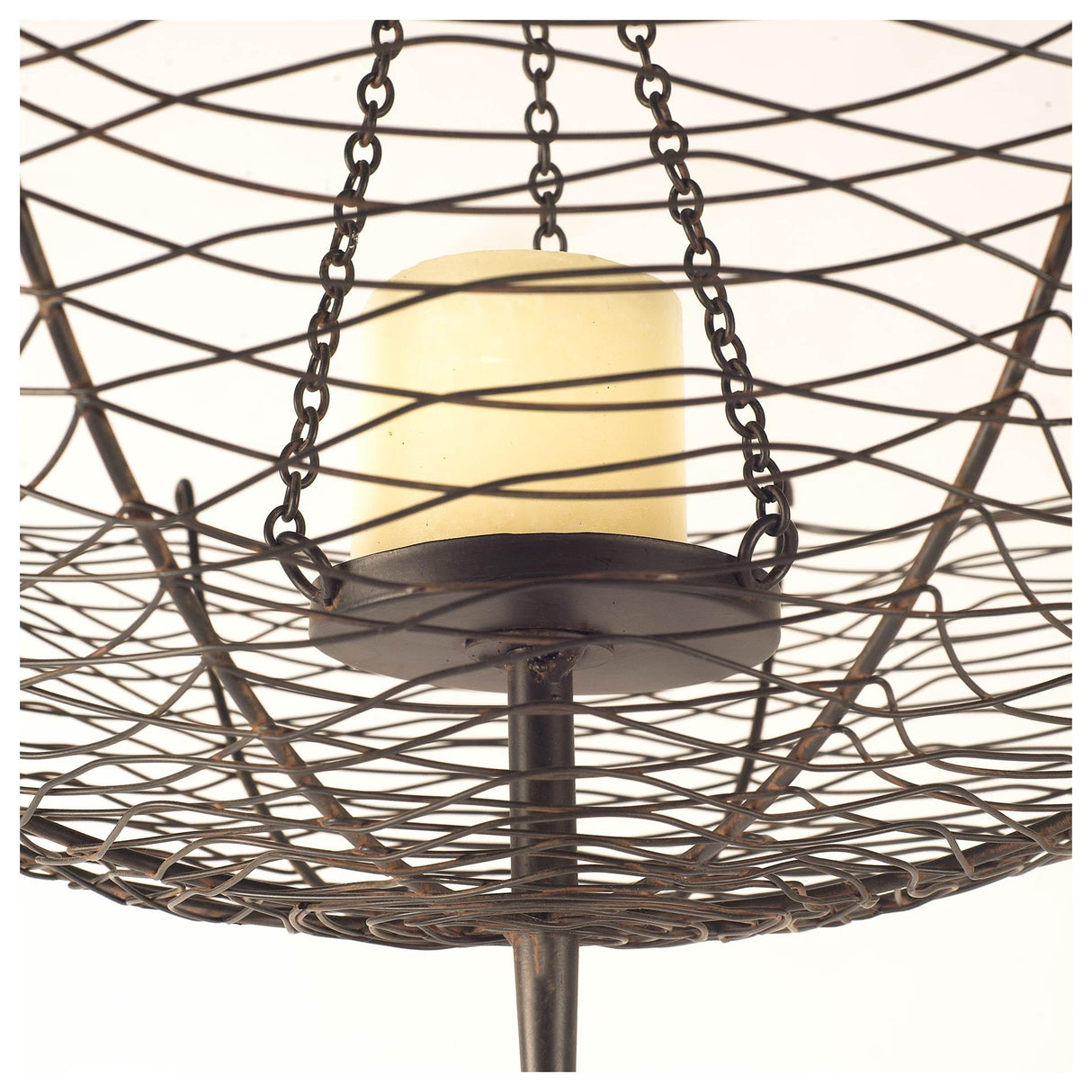 Mercana Rihanna II Medium Black Metal Umbrella Candle Holder Lantern