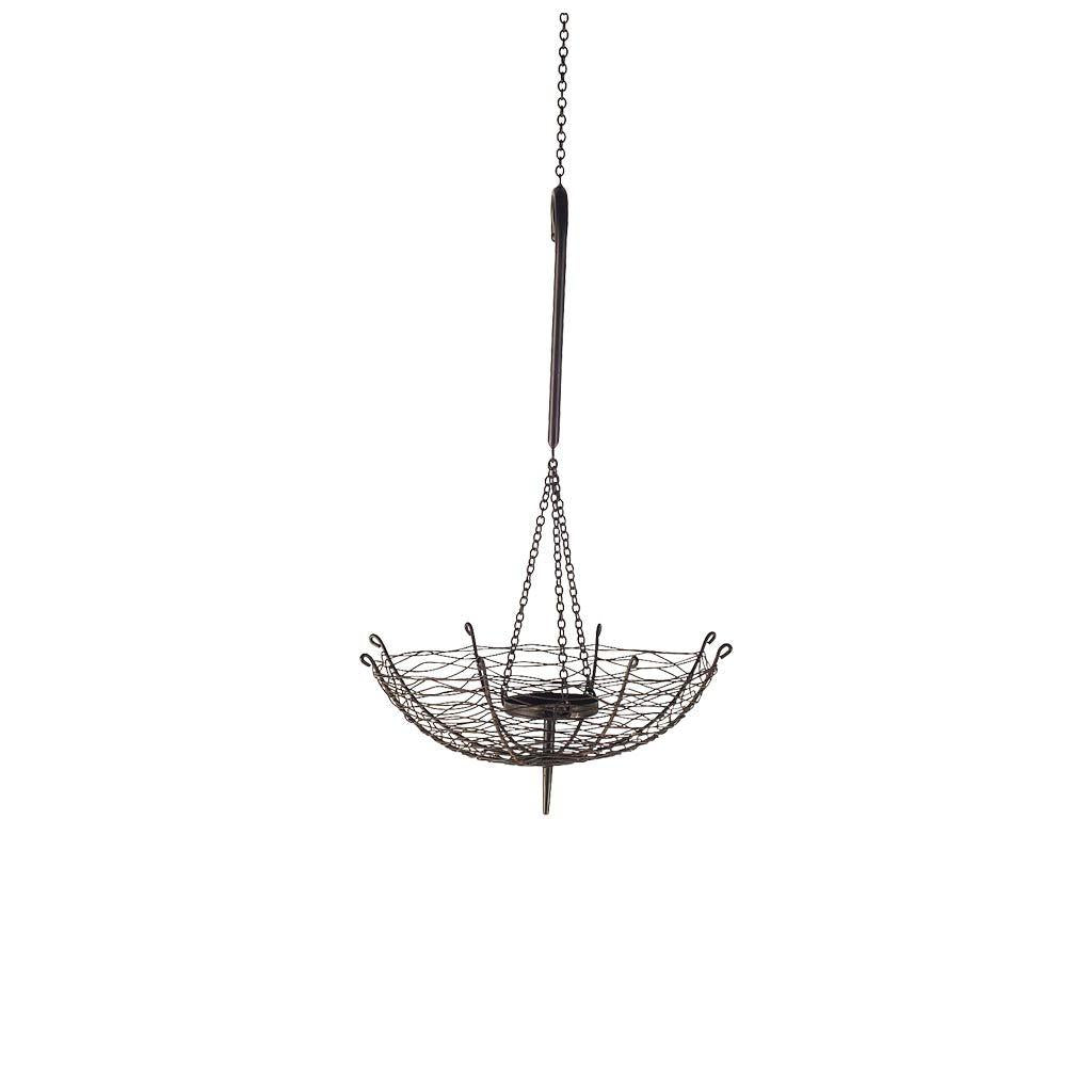 Mercana Rihanna I Small Black Metal Umbrella Candle Holder Lantern