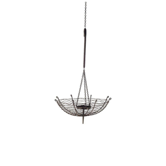 Mercana Rihanna I Small Black Metal Umbrella Candle Holder Lantern