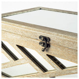 Mercana Tiffany (Set of 2) Off-White Wooden W/ Mirror Inlay Chevron Boxes