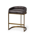 Mercana Hollyfield II Black Leather Seat Gold Metal Base Counter Stool