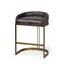 Mercana Hollyfield II Black Leather Seat Gold Metal Base Counter Stool