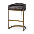 Mercana Hollyfield II Black Leather Seat Gold Metal Base Bar Stool