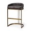 Mercana Hollyfield II Black Leather Seat Gold Metal Base Bar Stool