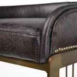 Mercana Hollyfield II Black Leather Seat Gold Metal Base Bar Stool