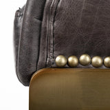 Mercana Hollyfield II Black Leather Seat Gold Metal Base Bar Stool
