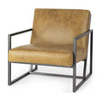 Mercana Armelle II Brown Leather Seat w/Gray Metal Frame Accent Chair