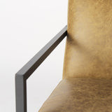 Mercana Armelle II Brown Leather Seat w/Gray Metal Frame Accent Chair