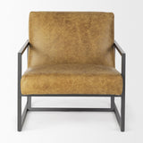 Mercana Armelle II Brown Leather Seat w/Gray Metal Frame Accent Chair