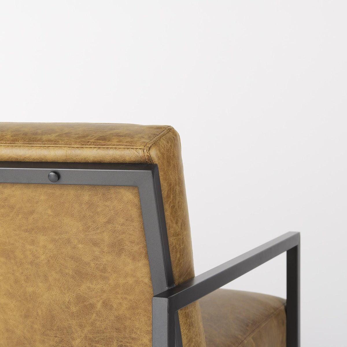 Mercana Armelle II Brown Leather Seat w/Gray Metal Frame Accent Chair