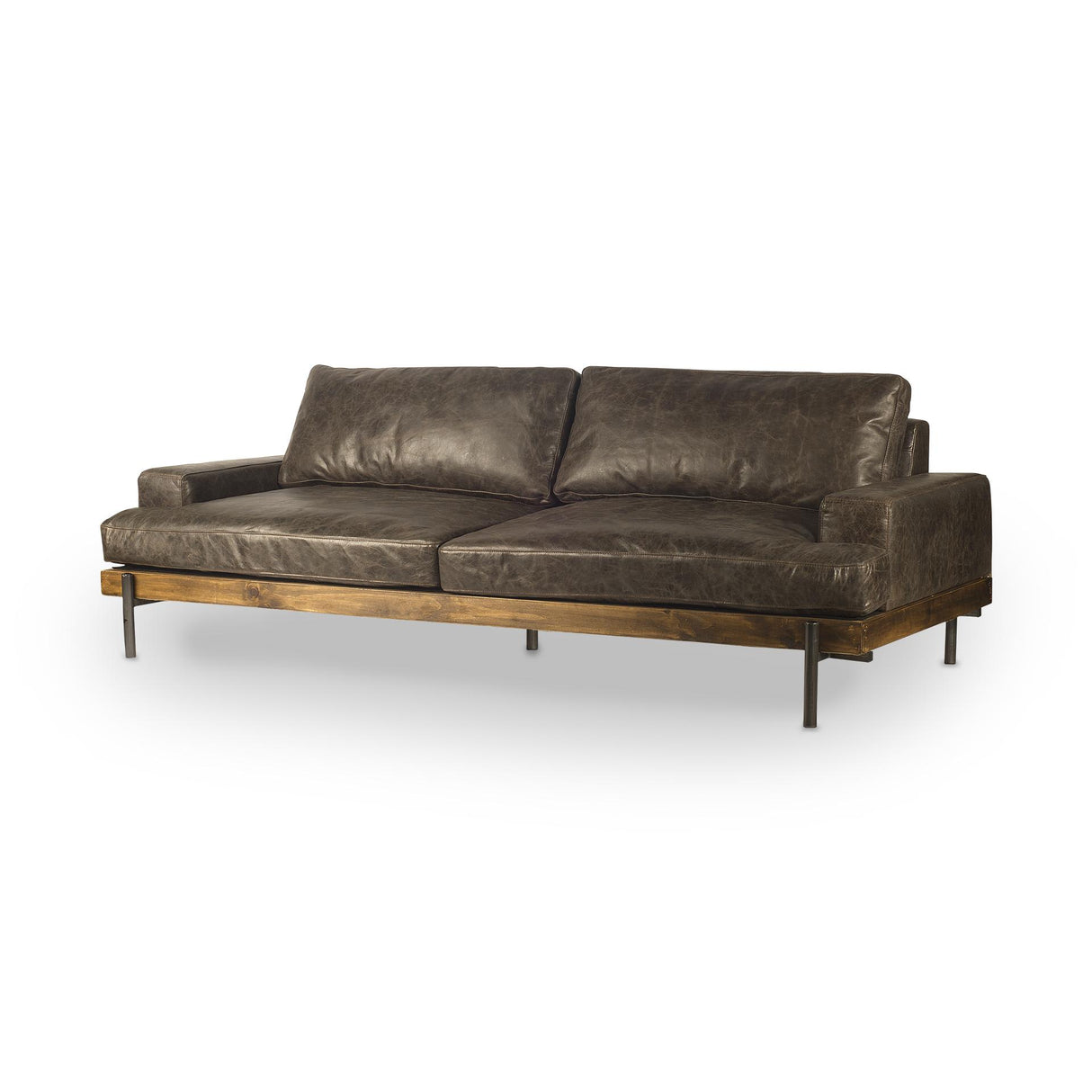 Mercana Colburne II 96" Brown Leather Three Seater Sofa