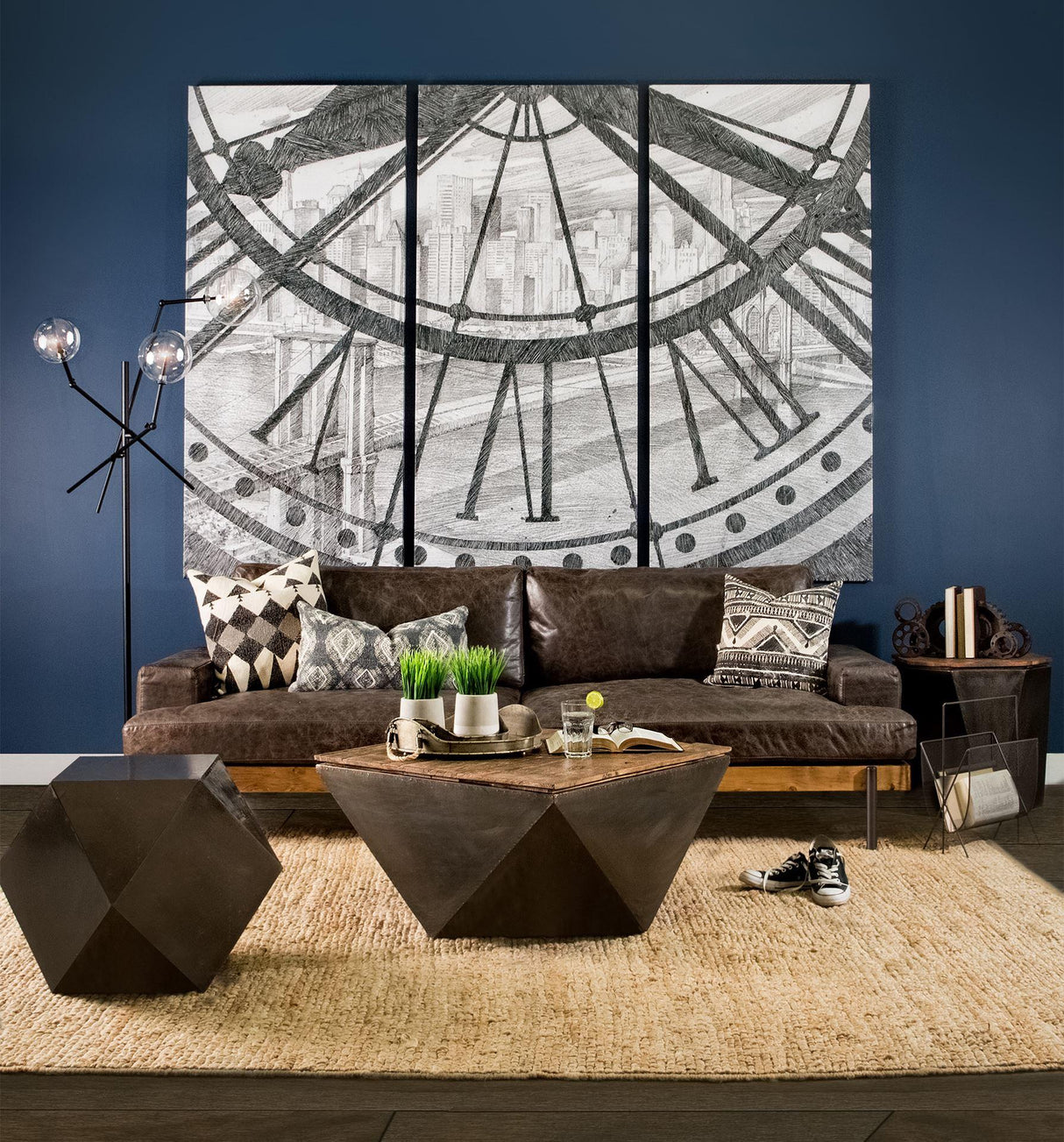 Mercana Colburne II 96" Brown Leather Three Seater Sofa