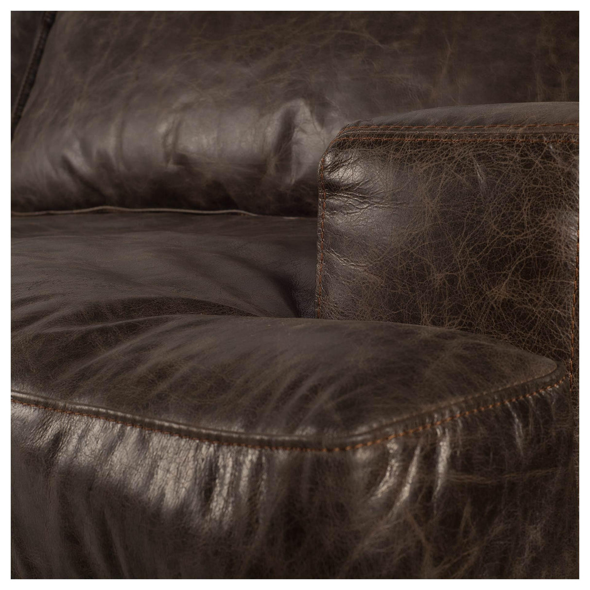 Mercana Colburne II 96" Brown Leather Three Seater Sofa