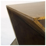 Mercana Zelda 20L x 20W Gold Metal-Cladded Z-Shaped Wooden Accent Table