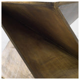 Mercana Zelda 20L x 20W Gold Metal-Cladded Z-Shaped Wooden Accent Table