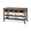 Mercana Stuart I Brown Solid Wood Top Two-Tier Black Metal Rolling Kitchen Island