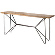 Mercana Papillion I 66L x 16W Natural Solid Wood and Iron Console Table