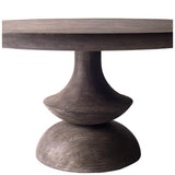 Mercana Crossman 60" Round Dark Brown/Gray Solid Wood Table Top & Base Dining Table