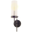 Mercana Bougeoir I I 8x20 Gray Metal Cylindrical Glass Shade Wall Sconce