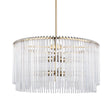 Mercana Elsa (26"x14") Clear Glass and Gold Metal Frame Six Bulb Chandelier