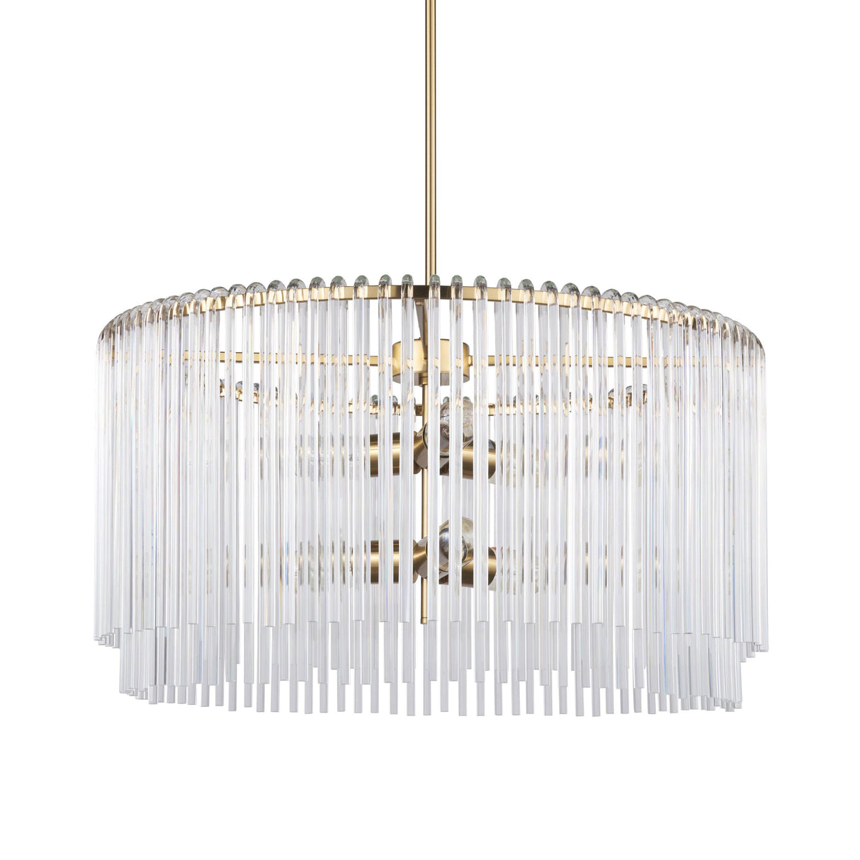 Mercana Elsa (26"x14") Clear Glass and Gold Metal Frame Six Bulb Chandelier