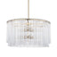 Mercana Elsa (26"x14") Clear Glass and Gold Metal Frame Six Bulb Chandelier