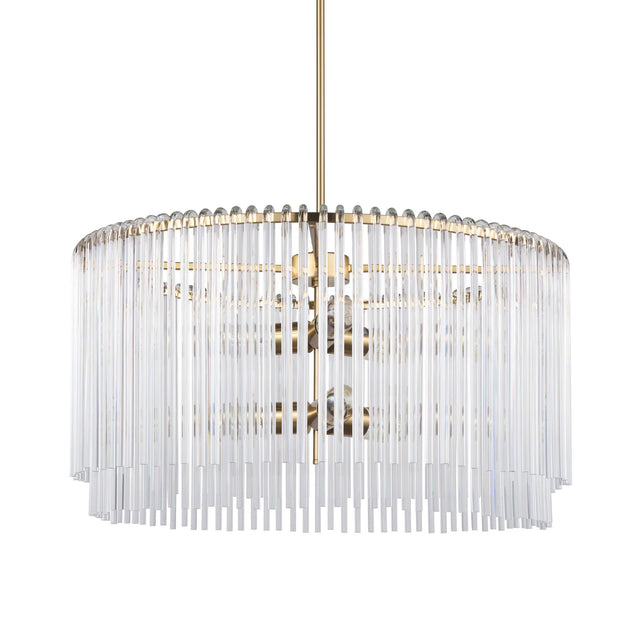 Mercana Elsa (26"x14") Clear Glass and Gold Metal Frame Six Bulb Chandelier