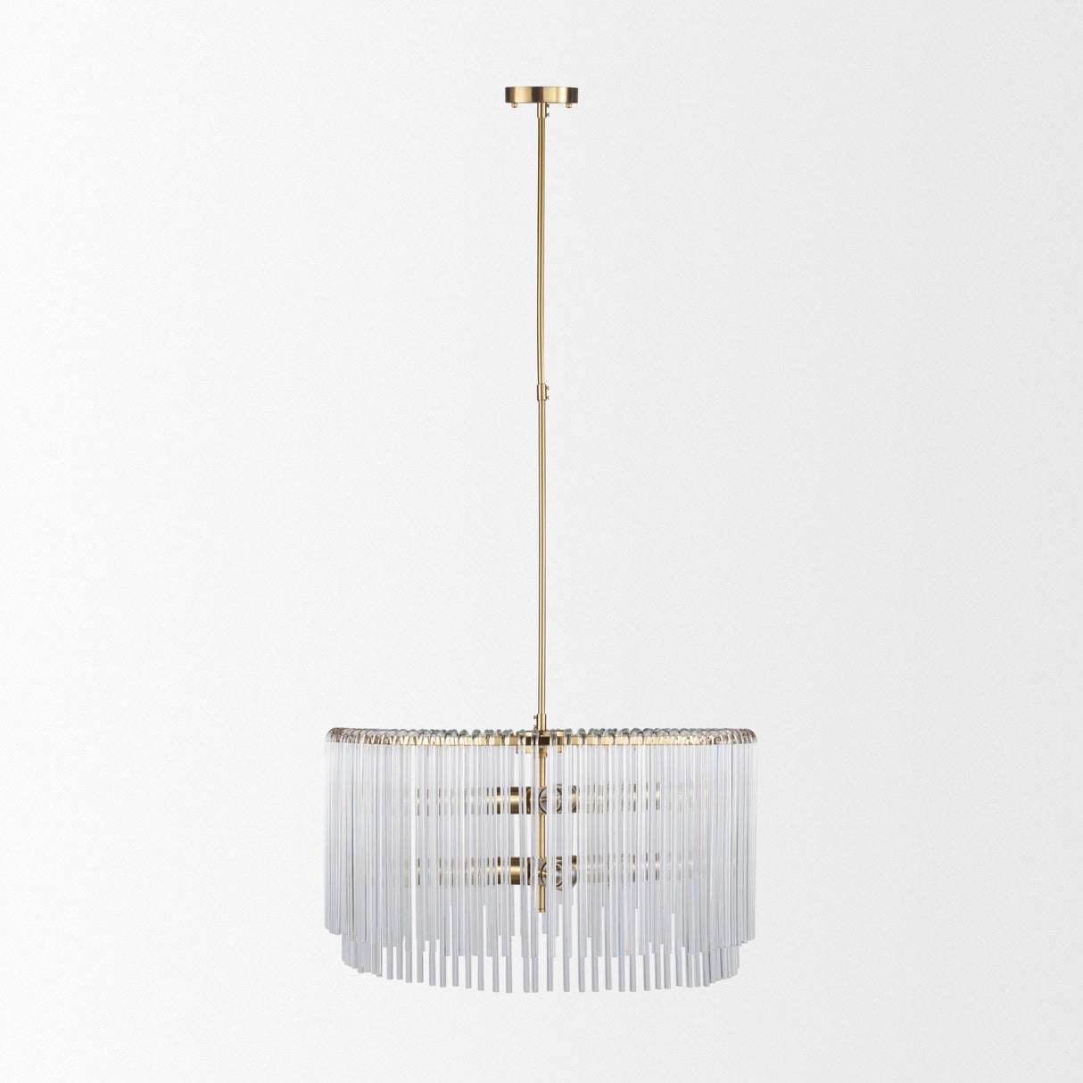 Mercana Elsa (26"x14") Clear Glass and Gold Metal Frame Six Bulb Chandelier