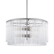 Mercana Anna (26"x14") Hanging Gun-Metal w/ Clear Glass Rods Six Bulb Chandelier