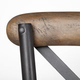 Mercana Etienne 26.25" Seat Height Brown Wood Seat Black Metal Base Stool