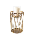 Mercana Othello II Short Antiqued Brass Metal Table Candle Holder