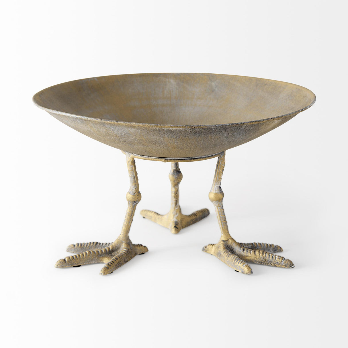 Mercana Chadwick II 13L x 13W Gold Metal Webbed Feet Bowl