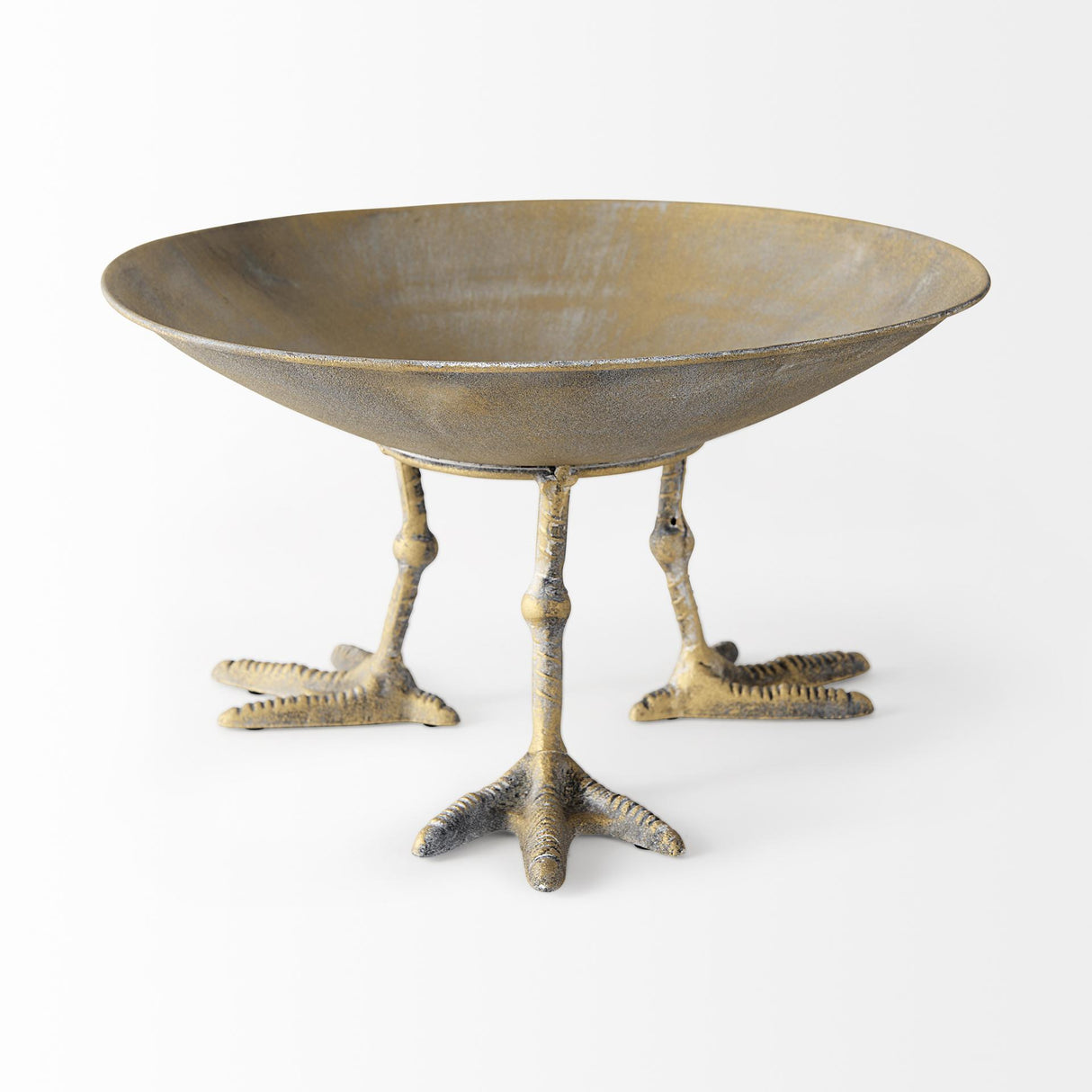 Mercana Chadwick II 13L x 13W Gold Metal Webbed Feet Bowl