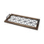 Mercana Ellingson 28L x 13W Black Rectangular Metal Glass Wood Bottom Tray