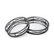 Mercana Piers (Set of 2) Black Metal Mirrored Round Trays