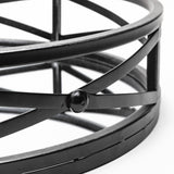Mercana Piers (Set of 2) Black Metal Mirrored Round Trays