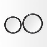 Mercana Piers (Set of 2) Black Metal Mirrored Round Trays