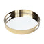 Mercana Serkis 15L x 15W Gold Metal Mirrored Base Round Tray