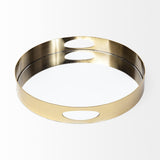 Mercana Serkis 15L x 15W Gold Metal Mirrored Base Round Tray
