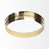 Mercana Serkis 15L x 15W Gold Metal Mirrored Base Round Tray
