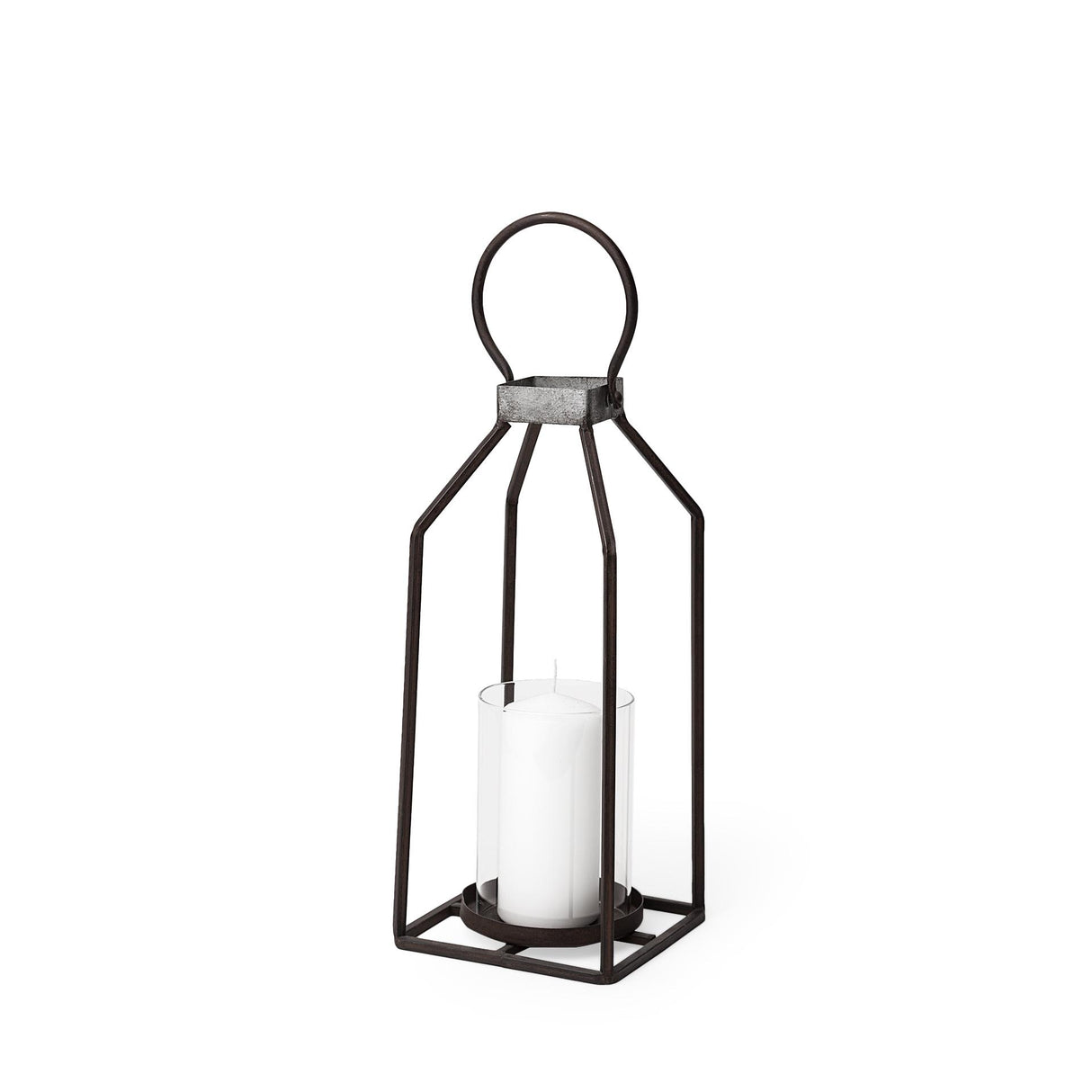Mercana Kingston II Small Rustic Metal Framed Table Candle Holder