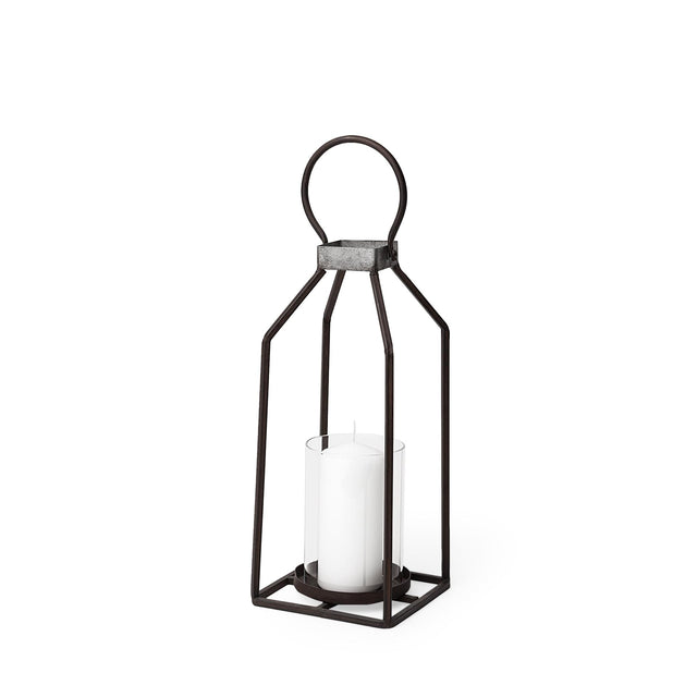 Mercana Kingston II Small Rustic Metal Framed Table Candle Holder