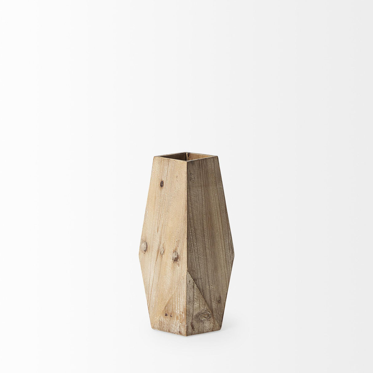 Mercana Allen III Tall Natural Wooden Base Oval Vase