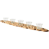 Mercana Yerba Reclaimed Mango Wood Five Tealight Table Candle Holder