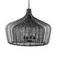 Mercana Camila (40"x31") Black Metal Mesh-Style Four Bulb Chandelier
