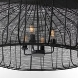 Mercana Camila (40"x31") Black Metal Mesh-Style Four Bulb Chandelier