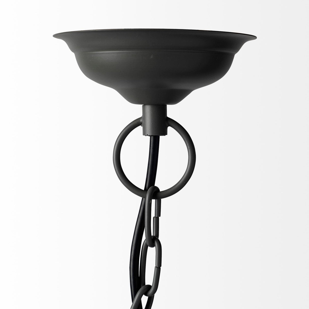 Mercana Camila (40"x31") Black Metal Mesh-Style Four Bulb Chandelier