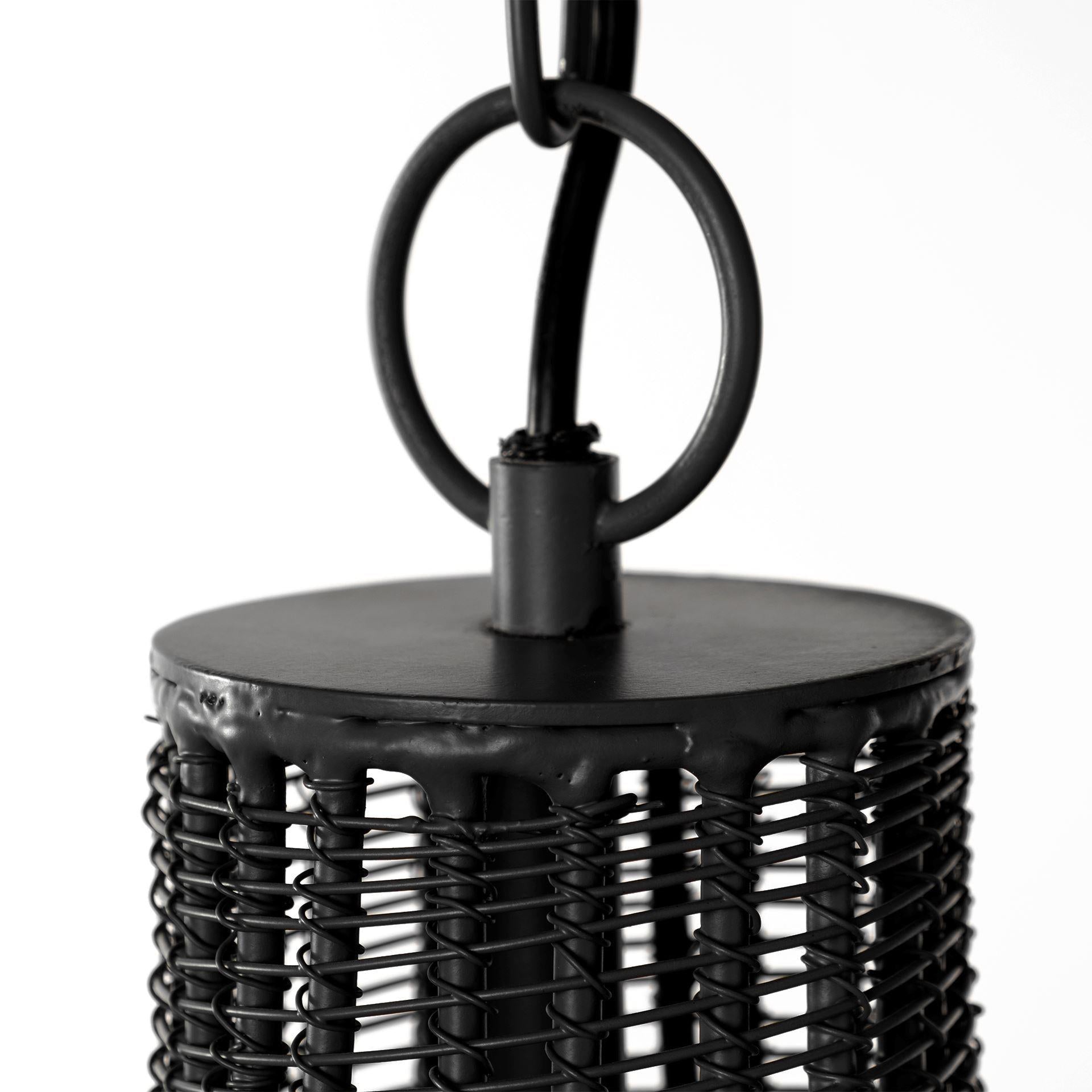 Mercana Camila Black Metal Mesh Four Bulb Chandelier