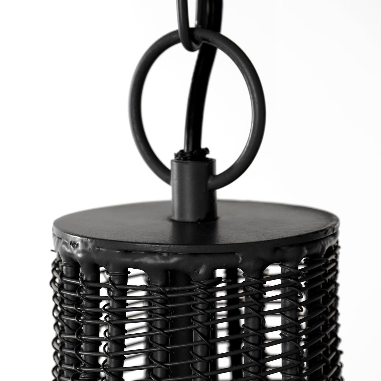 Mercana Camila (40"x31") Black Metal Mesh-Style Four Bulb Chandelier