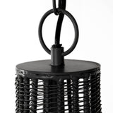 Mercana Camila (40"x31") Black Metal Mesh-Style Four Bulb Chandelier